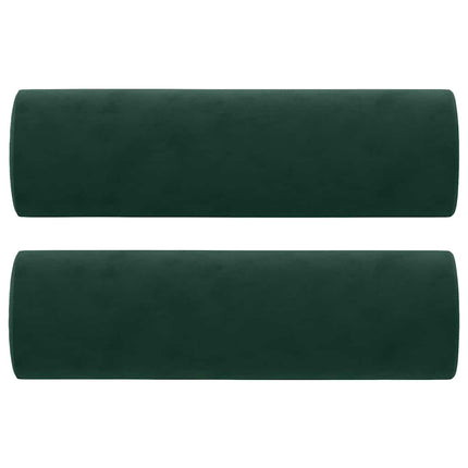 3-personers sofa med pyntepuder 180 cm velour mørkegrøn