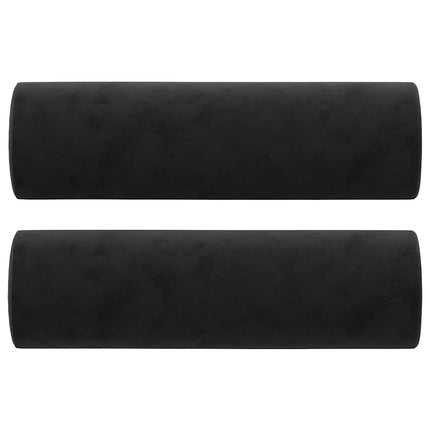3-personers sofa med pyntepuder 180 cm velour sort