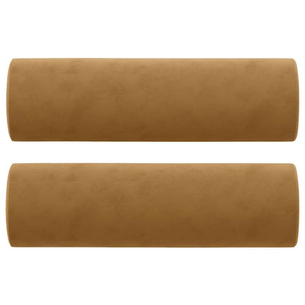 3-personers sofa med pyntepuder 180 cm velour brun