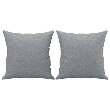 2-personers sofa med pyntepuder 140 cm stof lysegrå