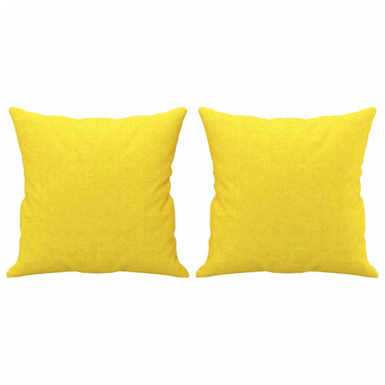 3-personers sofa med pyntepuder 180 cm stof lysegul