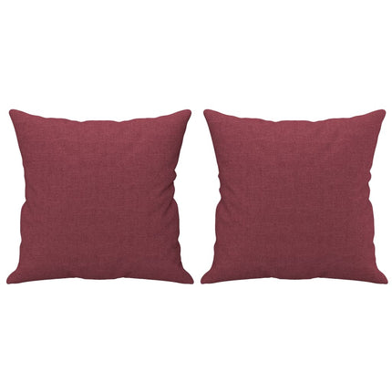 3-personers sofa med pyntepuder 180 cm stof vinrød