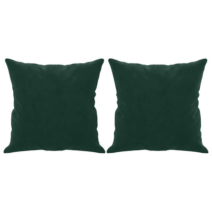 2-personers sofa med pyntepuder 120 cm velour mørkegrøn