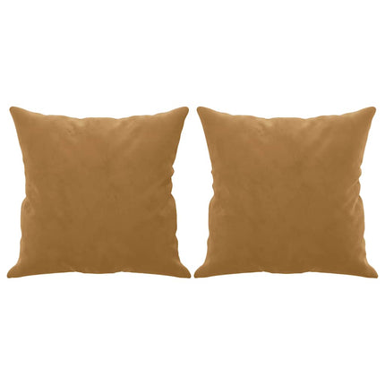 2-personers sofa med pyntepuder 120 cm velour brun