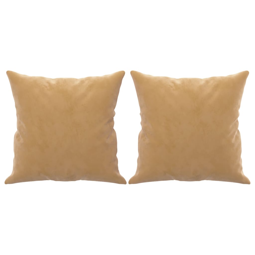 2-personers sofa med pyntepuder 120 cm velour brun