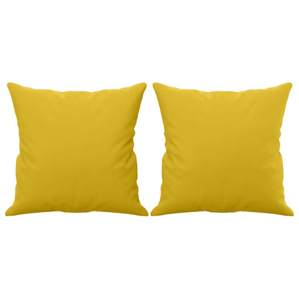 2-personers sofa med pyntepuder 140 cm velour gul
