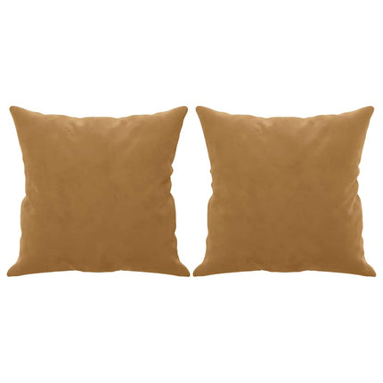 2-personers sofa med pyntepuder 140 cm velour brun