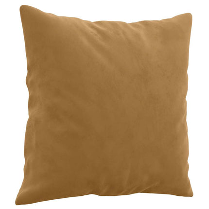2-personers sofa med pyntepuder 140 cm velour brun