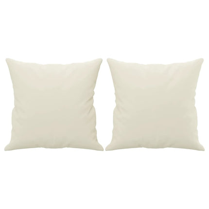 2-personers sofa med pyntepuder 140 cm velour cremefarvet