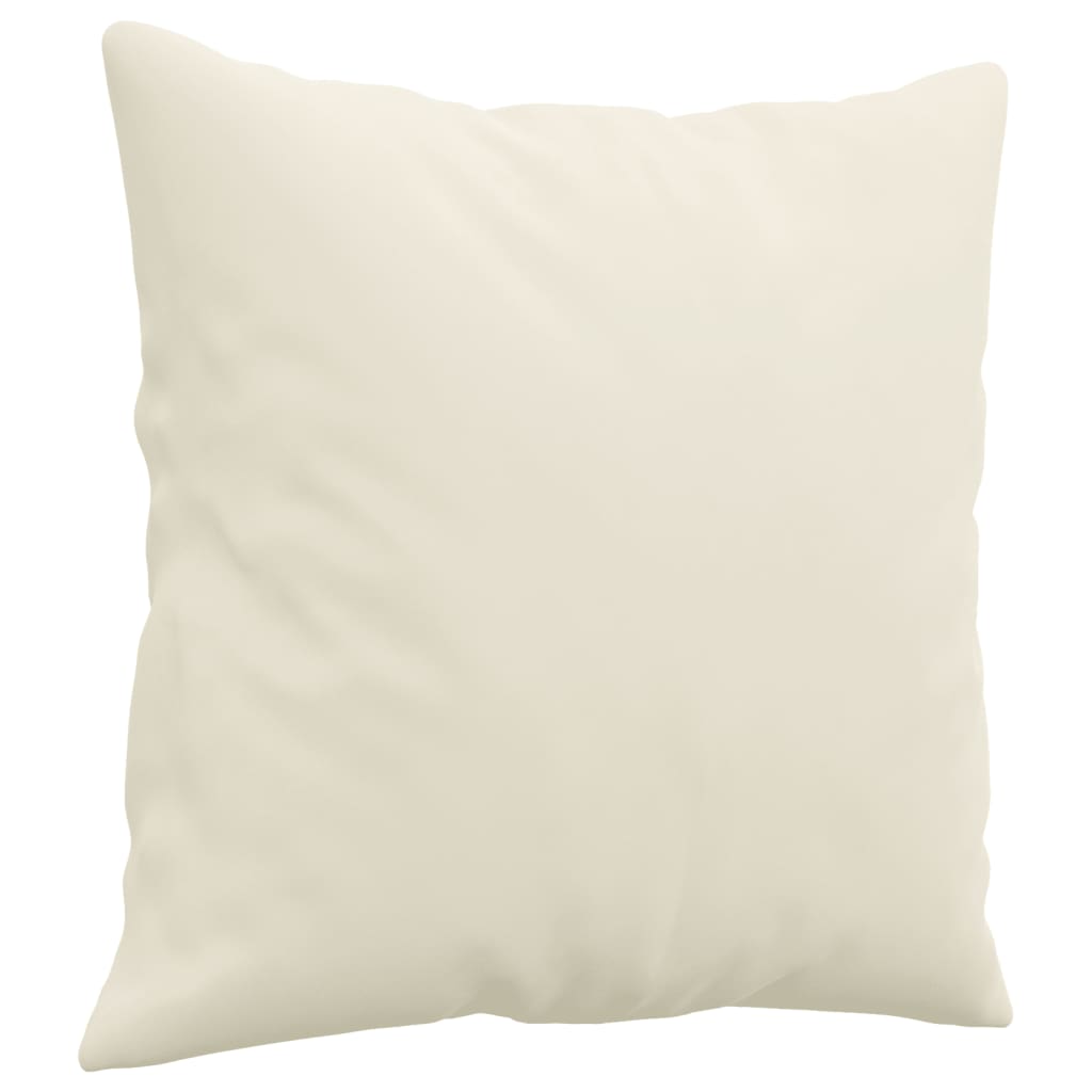 2-personers sofa med pyntepuder 140 cm velour cremefarvet