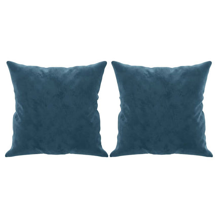 2-personers sofa med pyntepuder 140 cm velour blå