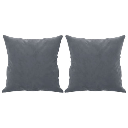 3-personers sofa med pyntepuder 180 cm velour mørkegrå