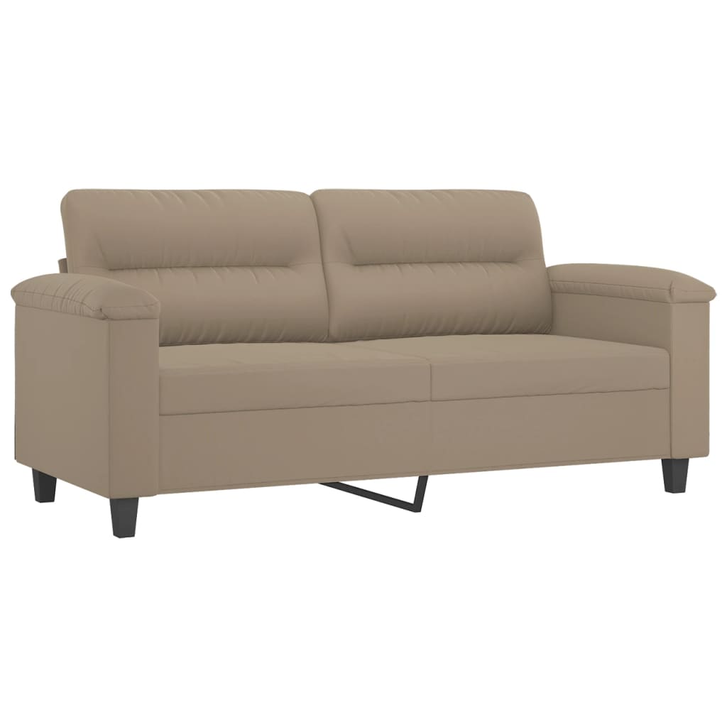2-personers sofa med puder 140 cm mikrofiberstof gråbrun