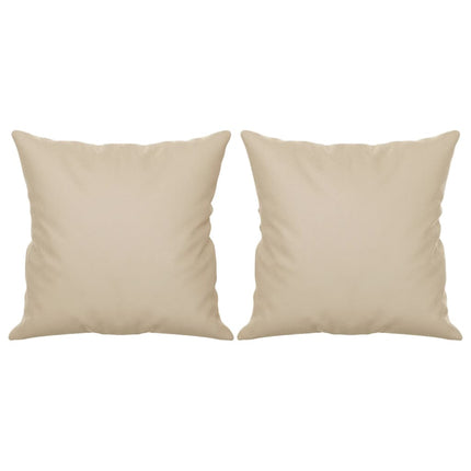 3-personers sofa med puder 180 cm mikrofiberstof cremefarvet