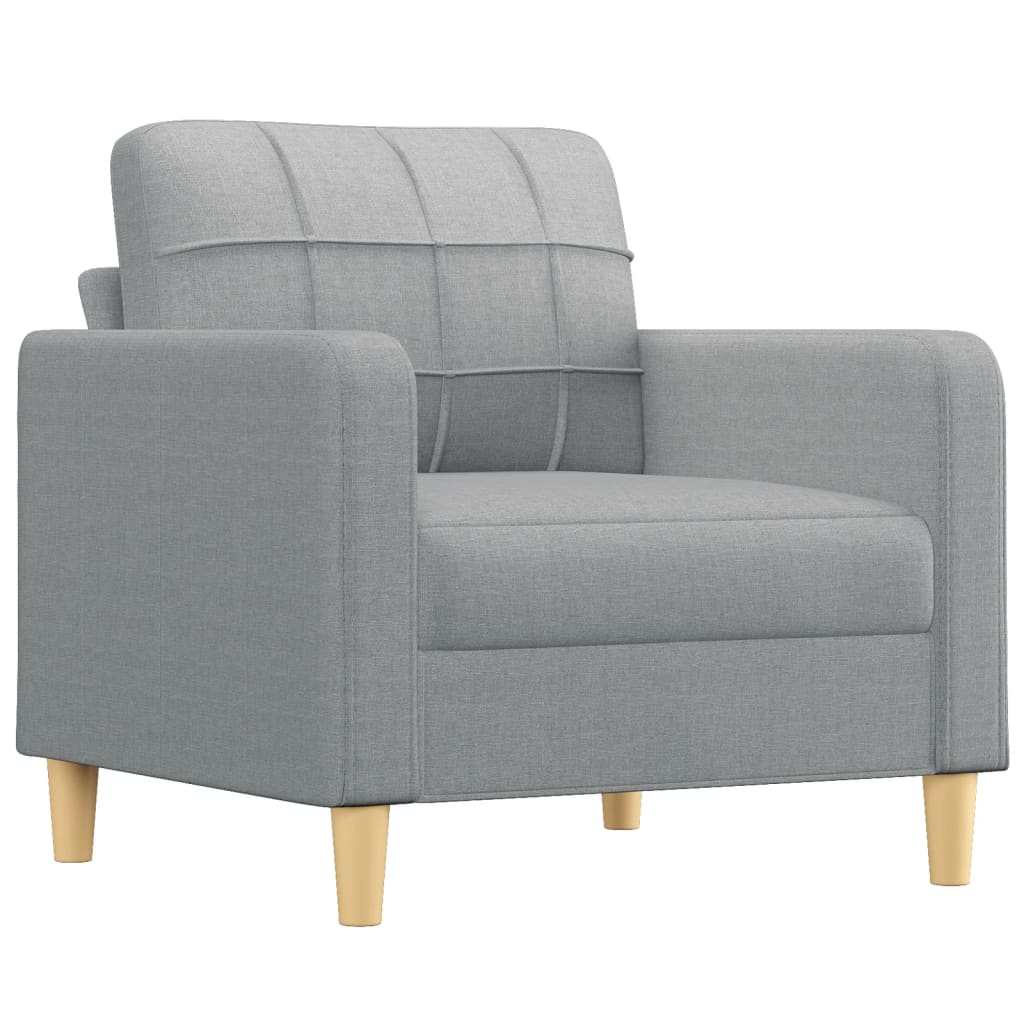 sofastol med fodskammel 60 cm stof lysegrå