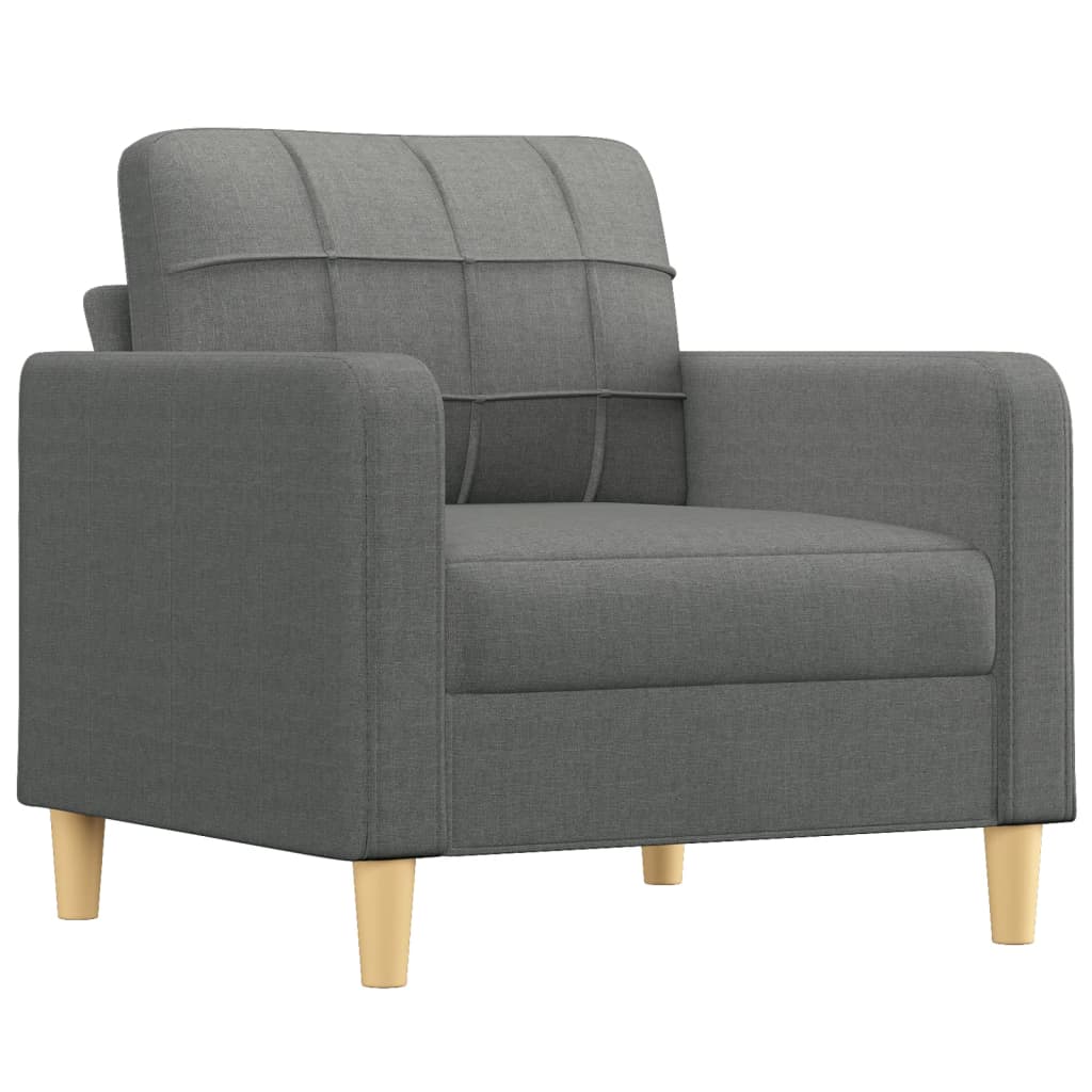 sofastol med fodskammel 60 cm stof Mørkegrå
