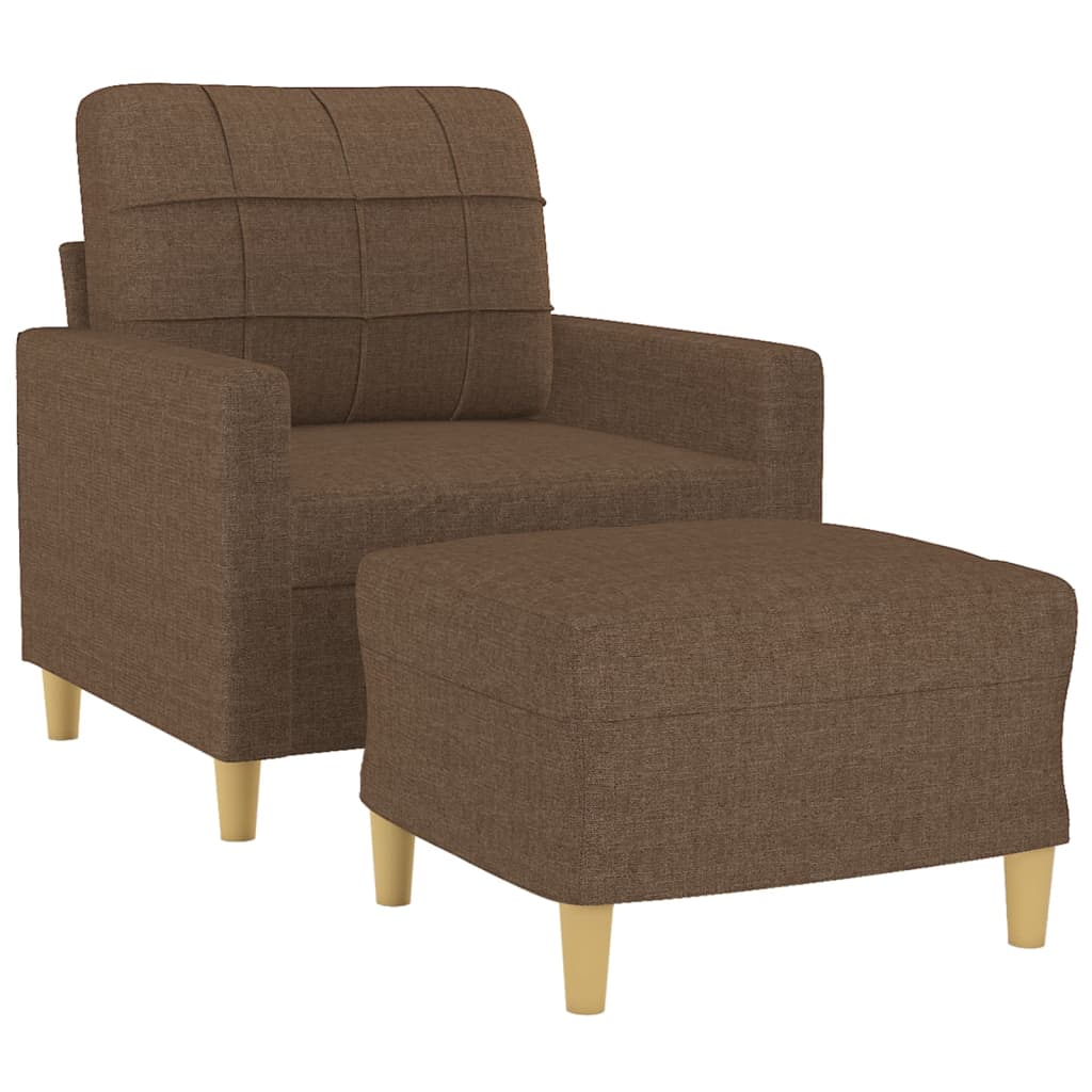 sofastol med fodskammel 60 cm stof Brun