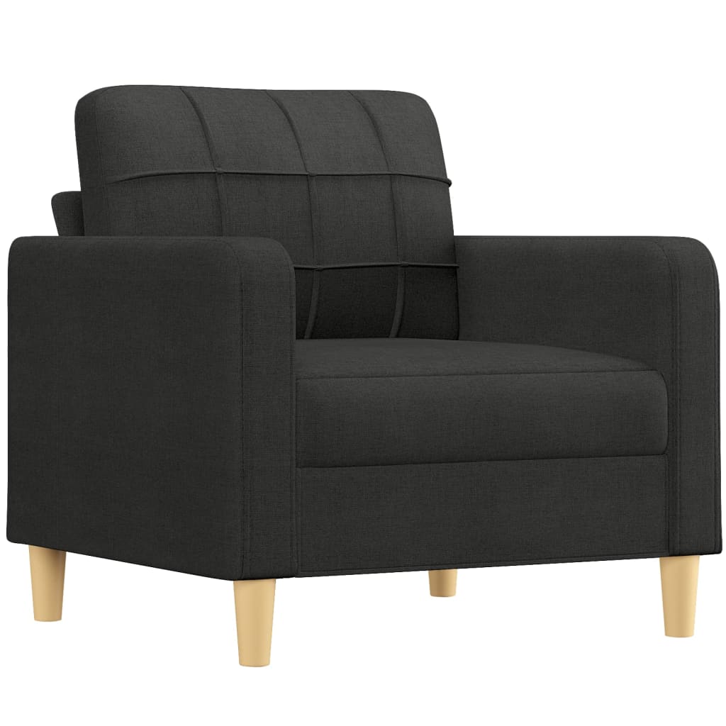 sofastol med fodskammel 60 cm stof Sort