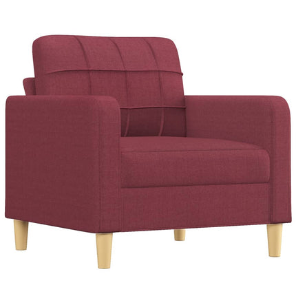 sofastol med fodskammel 60 cm stof vinrød