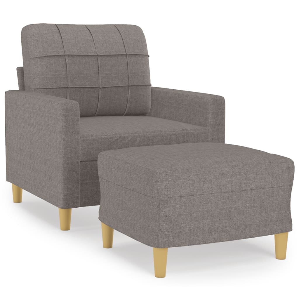 sofastol med fodskammel 60 cm stof Gråbrun
