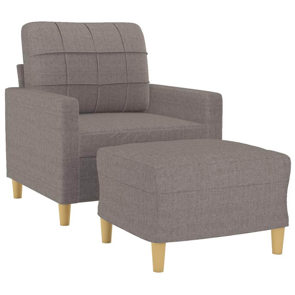 sofastol med fodskammel 60 cm stof Gråbrun