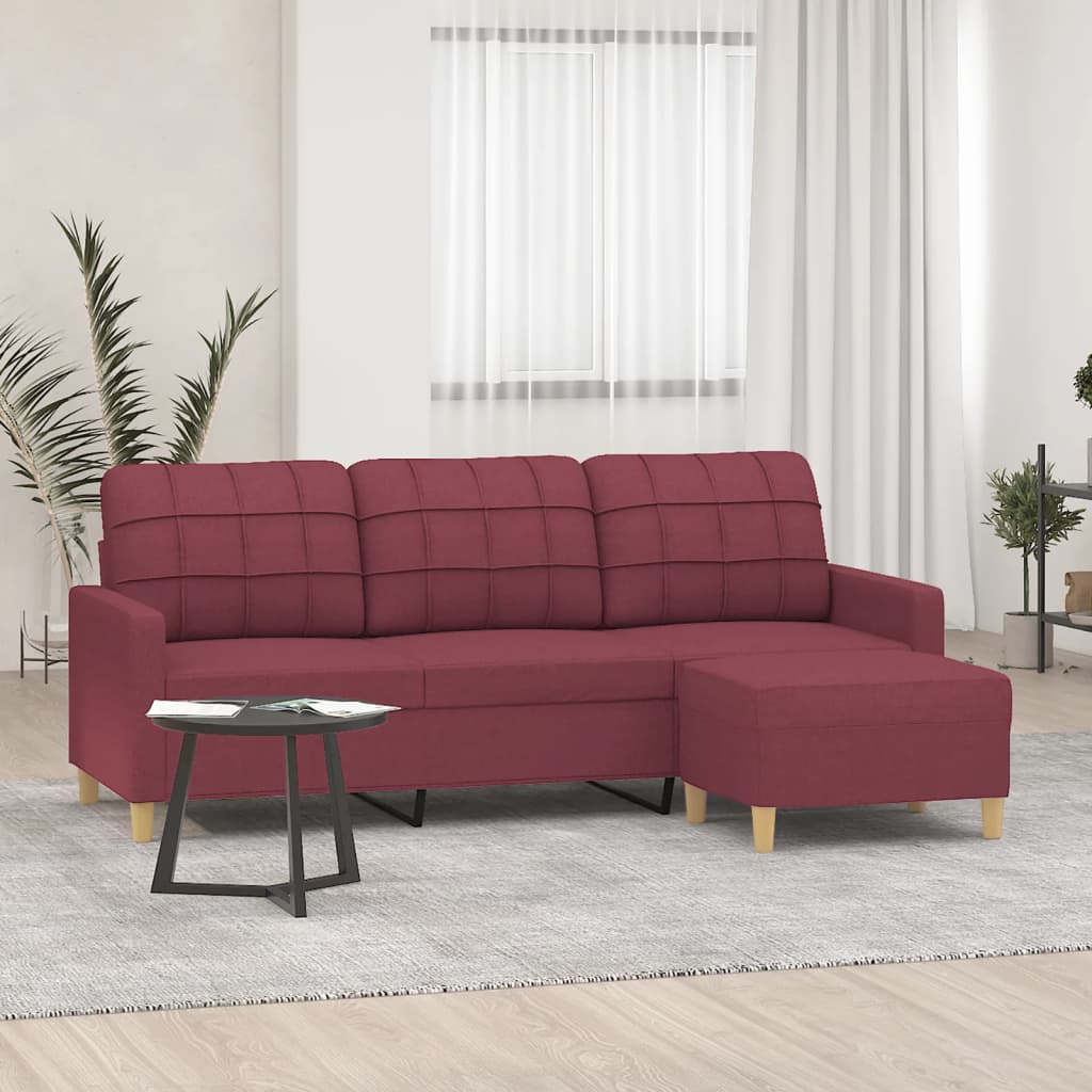 3-personers sofa med fodskammel 180 cm stof Vinrd