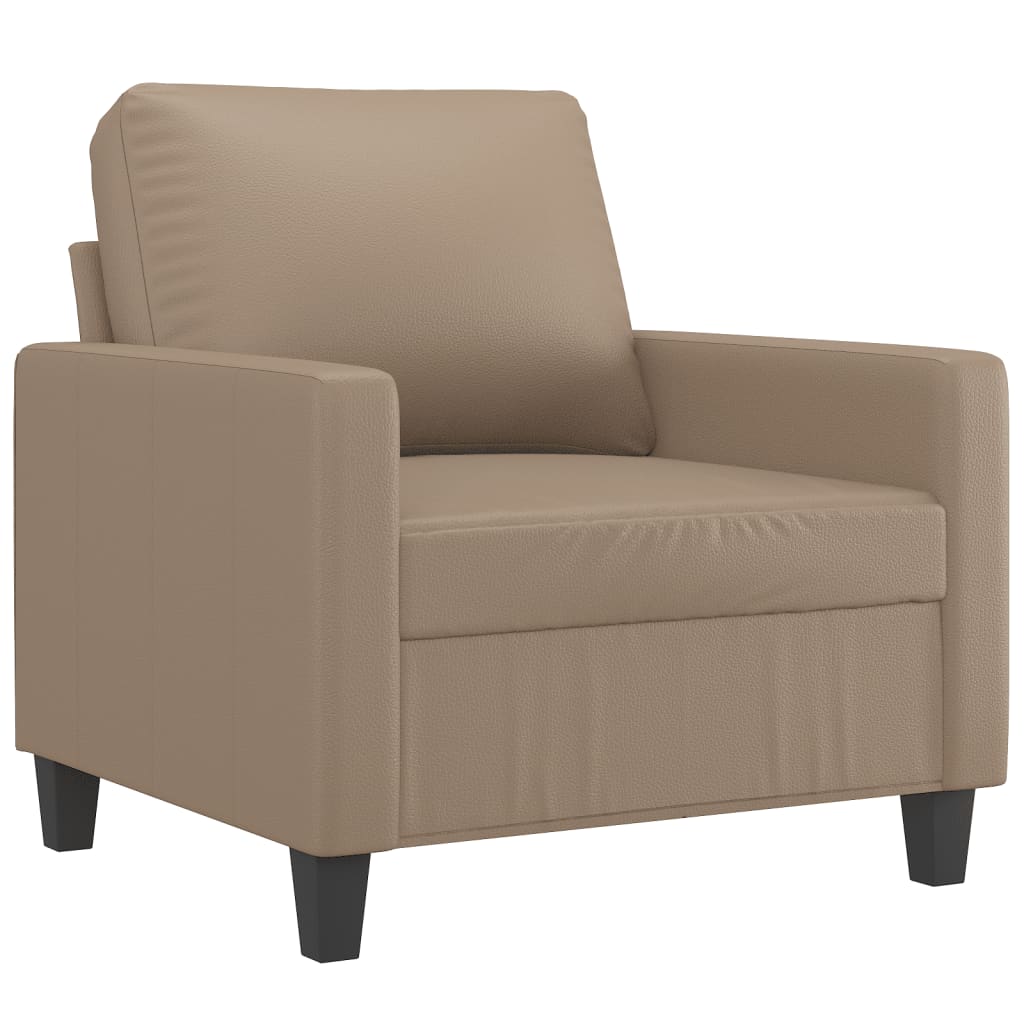 sofastol med fodskammel 60 cm kunstlæder Cappuccino
