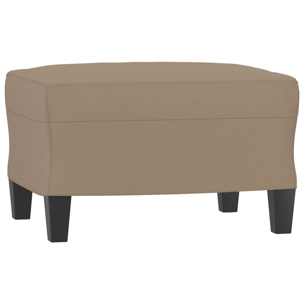sofastol med fodskammel 60 cm kunstlæder Cappuccino
