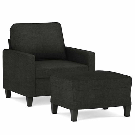 sofastol med fodskammel 60 cm stof Sort