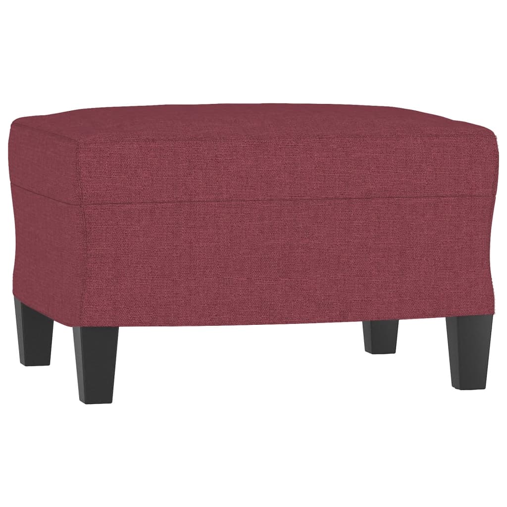 sofastol med fodskammel 60 cm stof vinrød