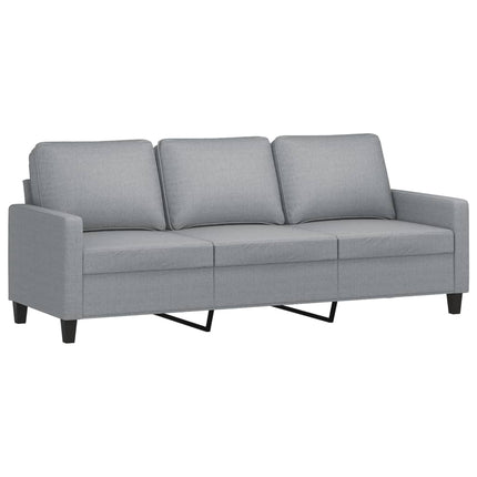 3-personers sofa med fodskammel 180 cm stof Lysegrå