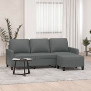3-personers sofa med fodskammel 180 cm stof Mørkegrå