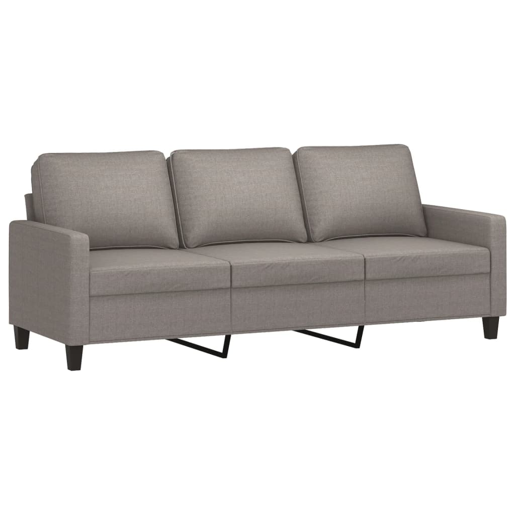 3-personers sofa med fodskammel 180 cm stof Gråbrun