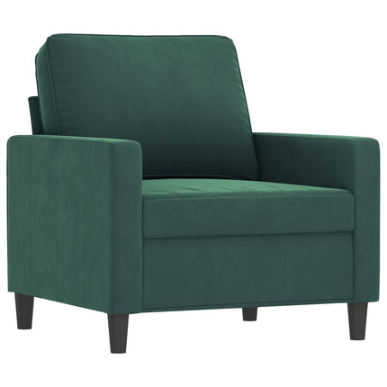 sofastol med fodskammel 60 cm velour mørkegrøn