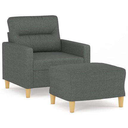 sofastol med fodskammel 60 cm stof Mørkegrå