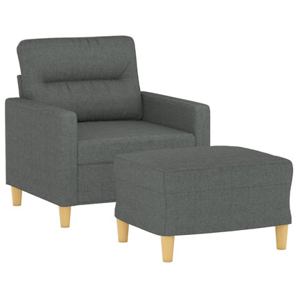 sofastol med fodskammel 60 cm stof Mørkegrå