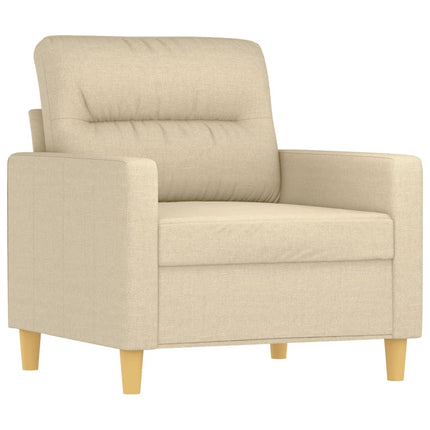 sofastol med fodskammel 60 cm Stof cremefarvet