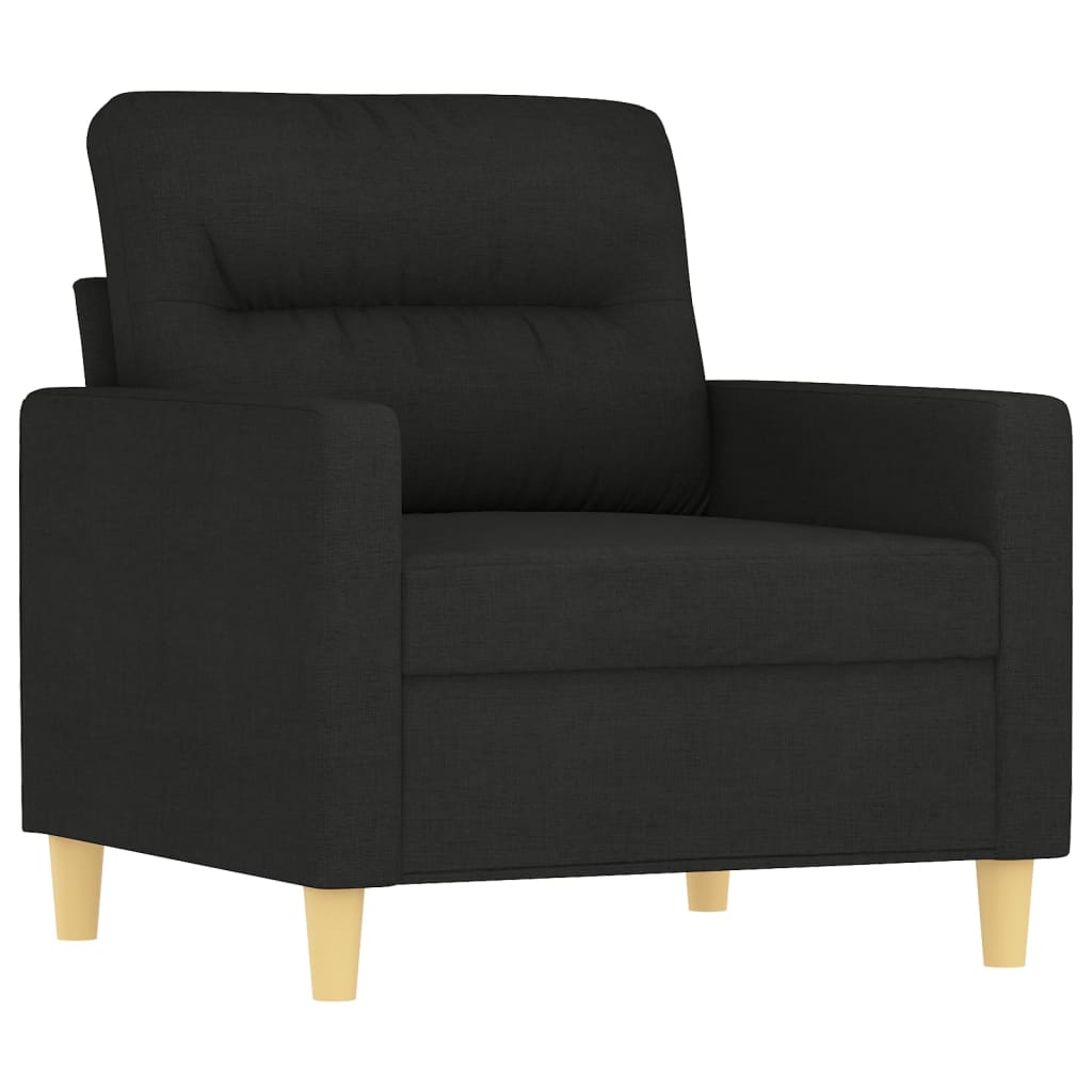 sofastol med fodskammel 60 cm stof Sort