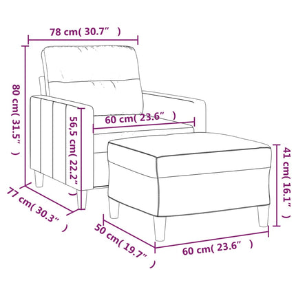 sofastol med fodskammel 60 cm stof Lysegul