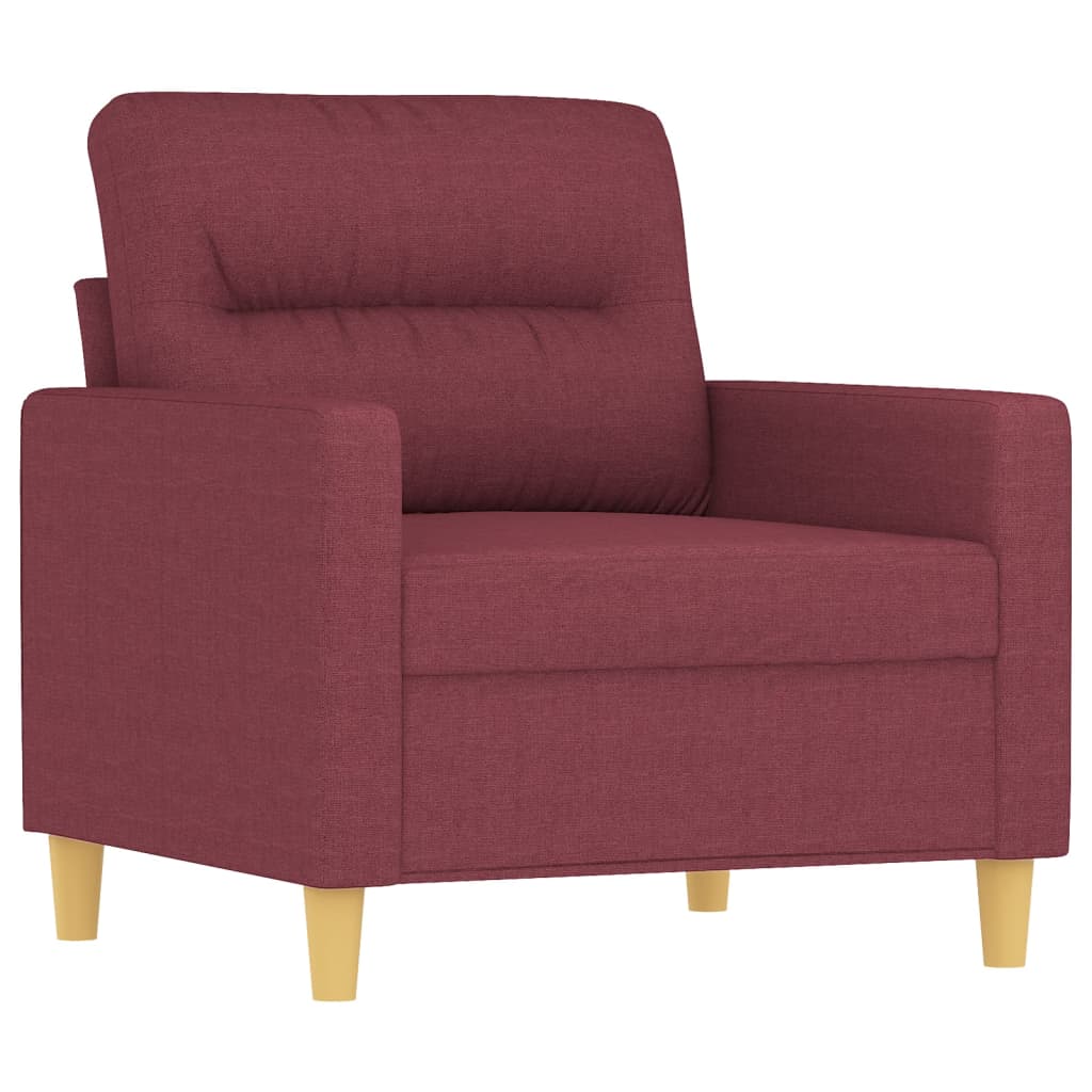 sofastol med fodskammel 60 cm stof vinrød