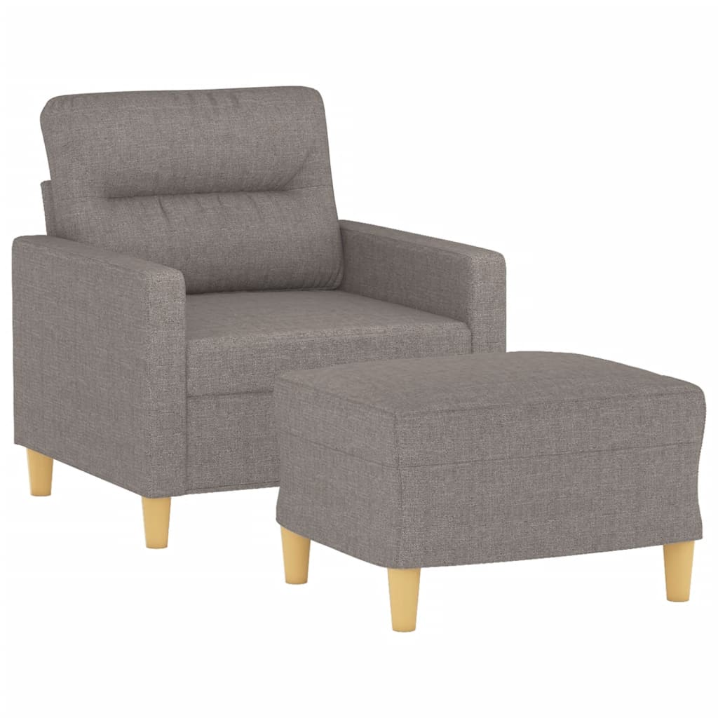 sofastol med fodskammel 60 cm stof Gråbrun