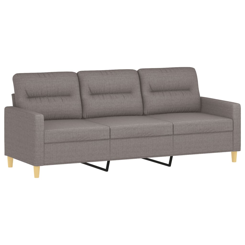 3-personers sofa med fodskammel 180 cm stof Gråbrun