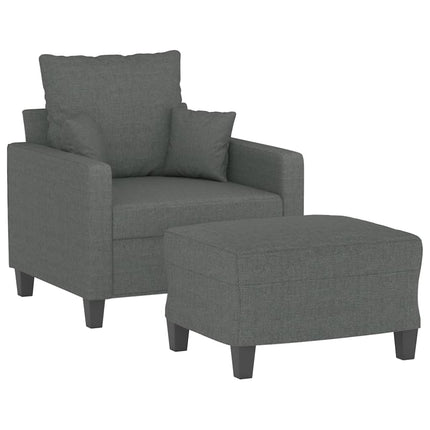 sofastol med fodskammel 60 cm stof Mørkegrå