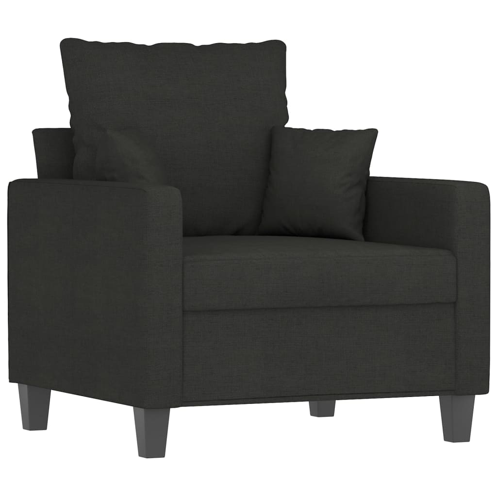 sofastol med fodskammel 60 cm stof Sort