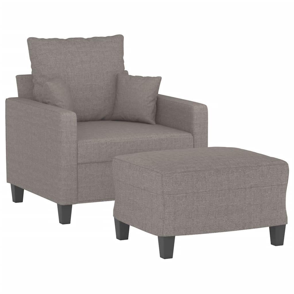 sofastol med fodskammel 60 cm stof Gråbrun