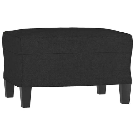3-personers sofa med fodskammel 180 cm sort
