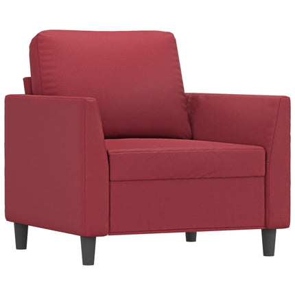 sofastol med fodskammel 60 cm kunstlæder Vinrød
