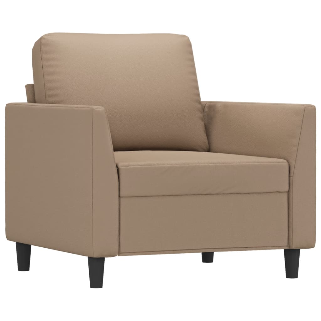 sofastol med fodskammel 60 cm kunstlæder Cappuccino