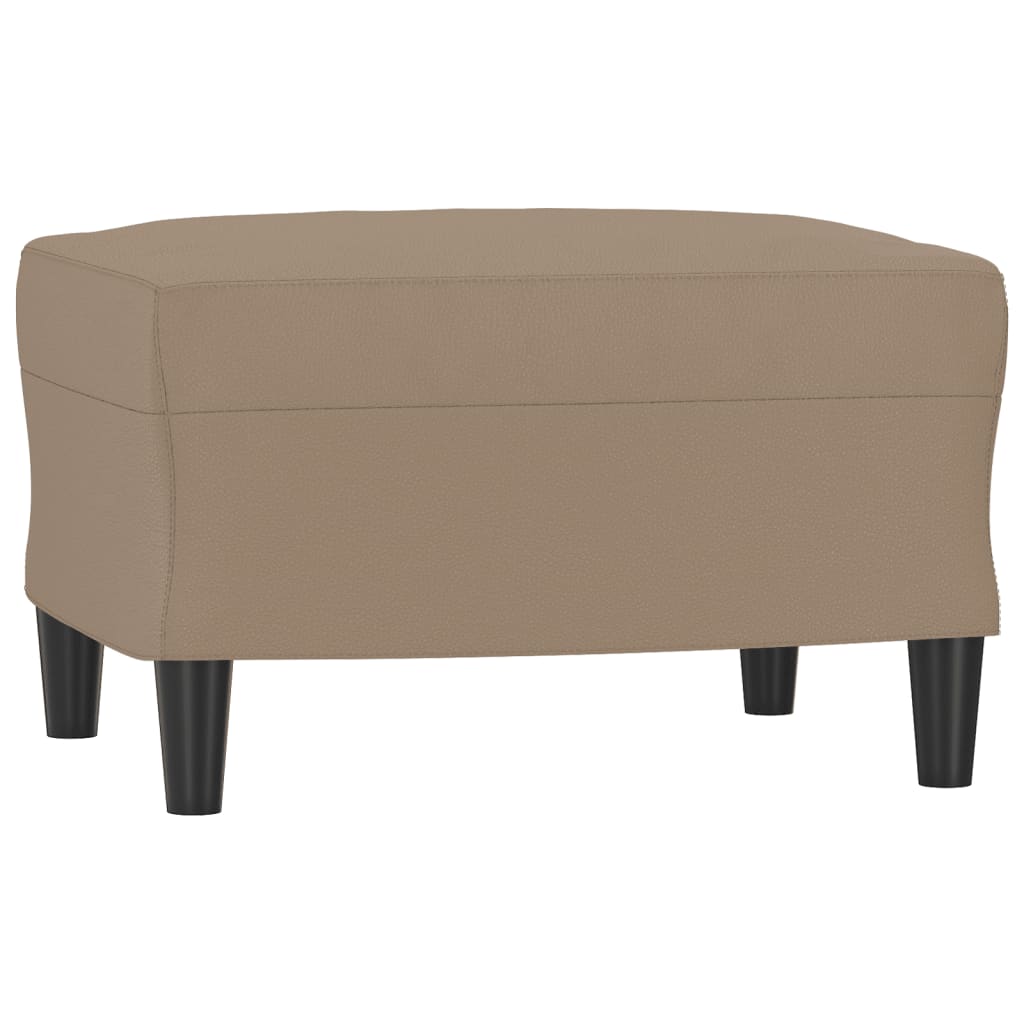 sofastol med fodskammel 60 cm kunstlæder Cappuccino