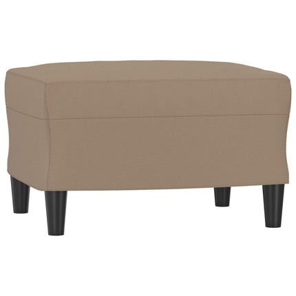 3-personers sofa med fodskammel 180 cm kunstlæder cappuccino